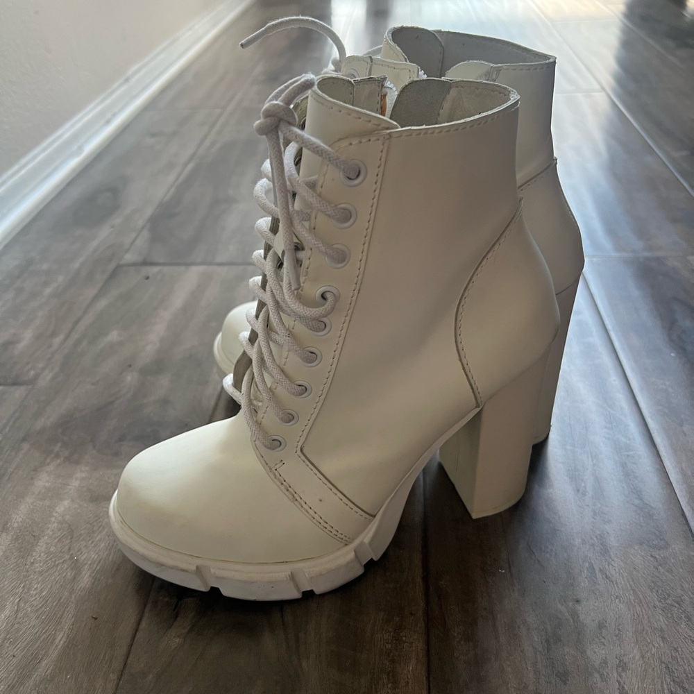 Jeffrey Campbell white boots